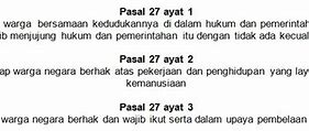 Pasal 27 Ayat 2 Hak Dan Kewajiban